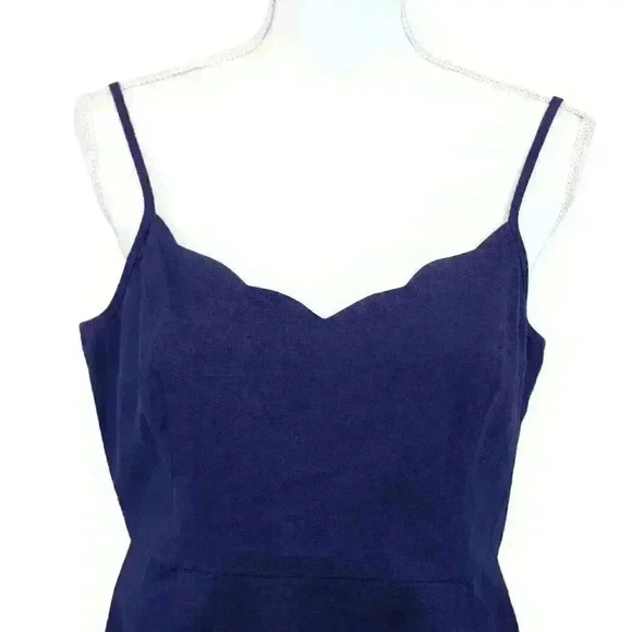 Market & Spruce Truly Poppy Navy Linen Crissie Mini Dress Fit & Flare Size Large - Picture 8 of 9